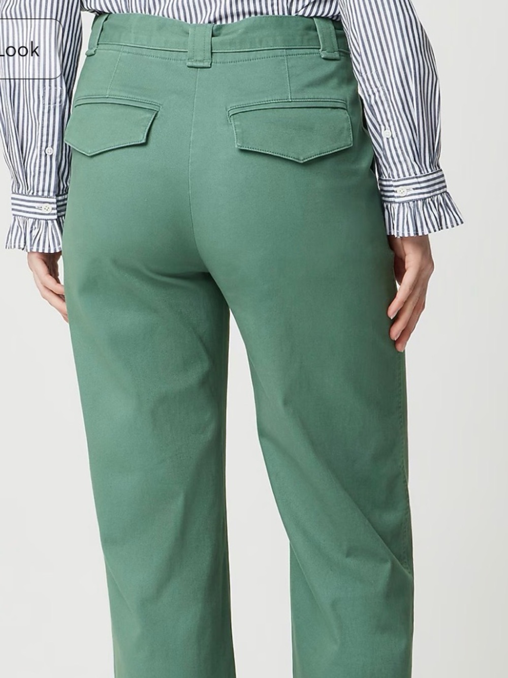 JCrew NWT High-Rise Tie-Waist Wide Leg Pants - Green - Picture 3 of 6